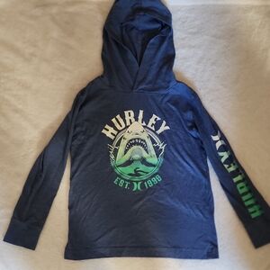 Hurley Boys Shark Graphic Hooded Long Sleeve